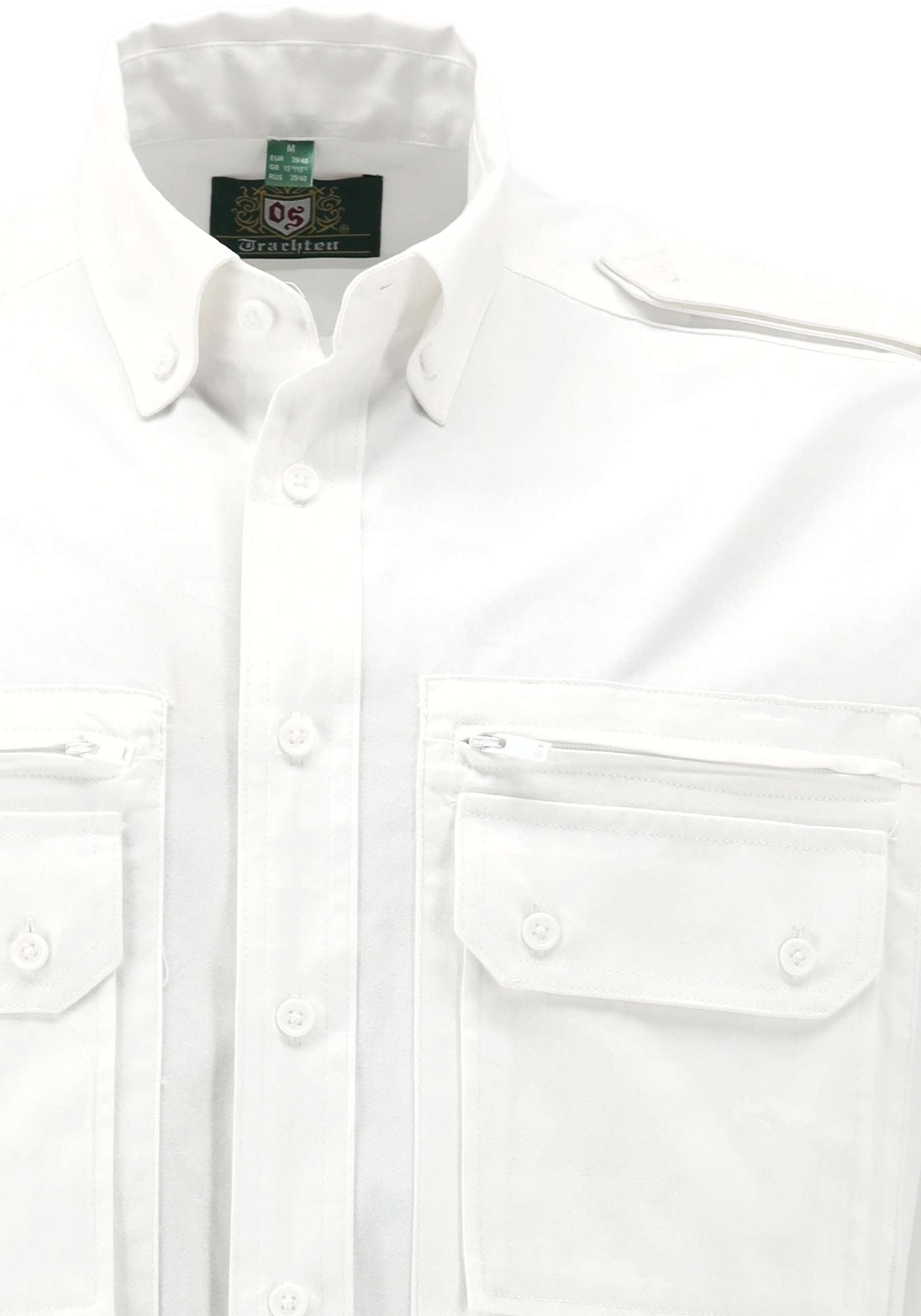 OS Trachten Herren Hemd Langarm Jagdhemd mit Button-Down-Kragen Egapey