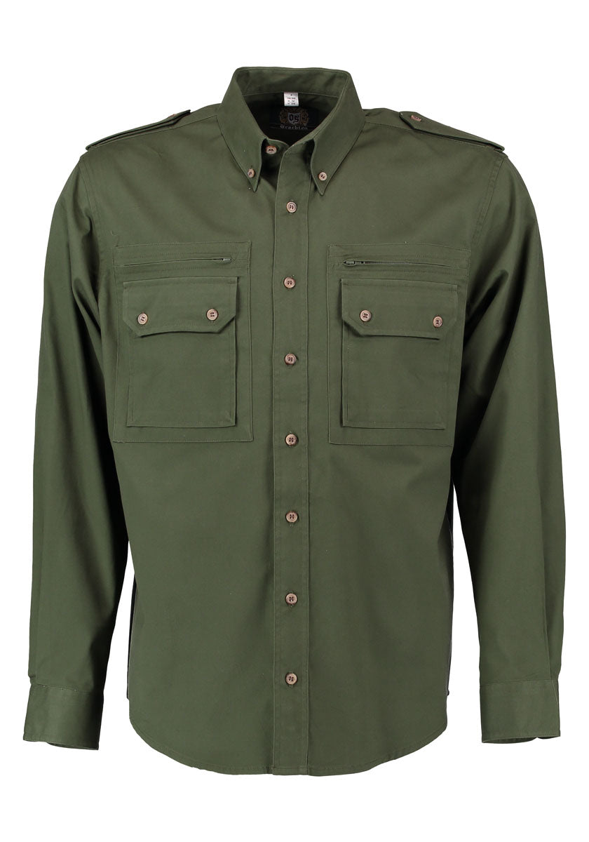 OS Trachten Herren Hemd Langarm Jagdhemd mit Button-Down-Kragen Egapey