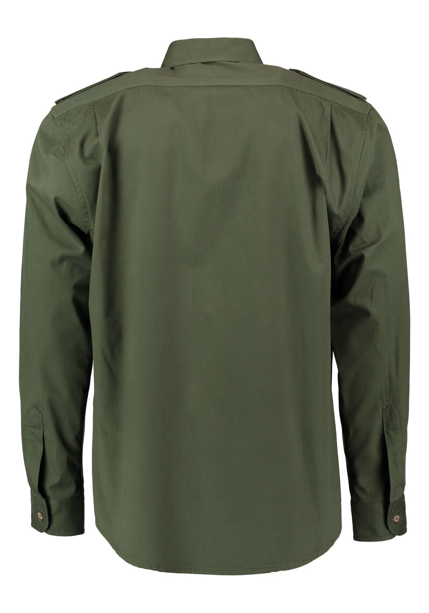OS Trachten Herren Hemd Langarm Jagdhemd mit Button-Down-Kragen Egapey
