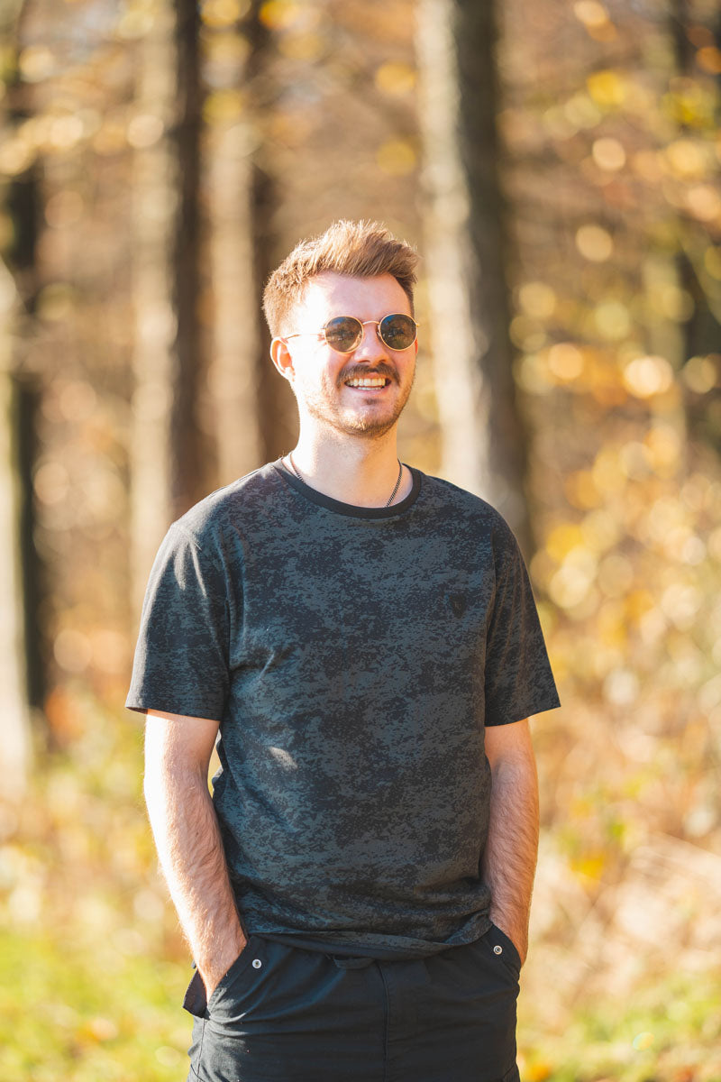 OS Trachten Herren T-Shirt Kurzarm Jagdshirt mit Rundhalsausschnitt Turwe