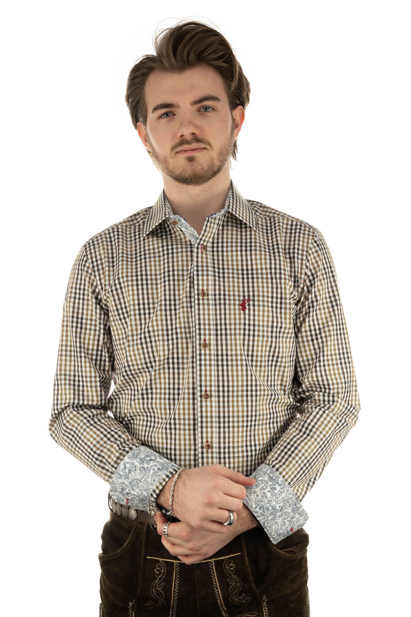 OS Trachten Trachtenhemd Slim Fit Arkaya