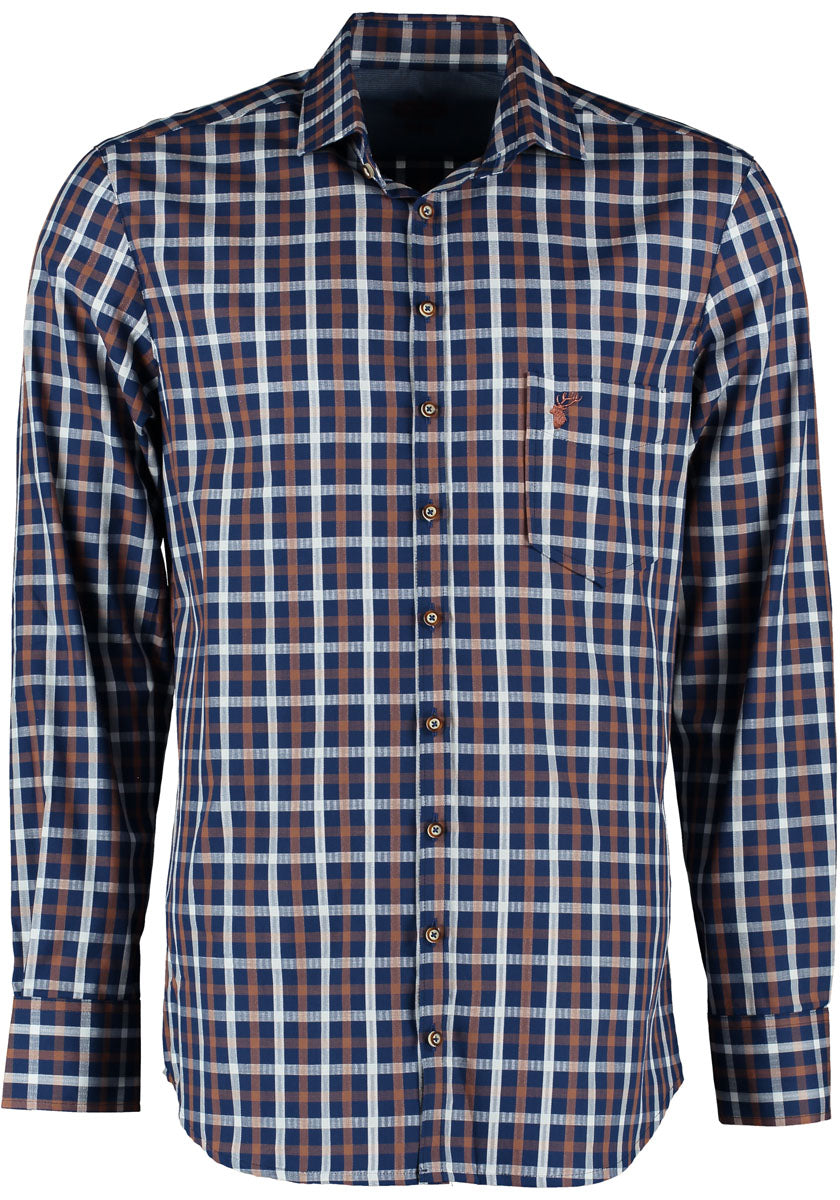 OS Trachten Trachtenhemd Slim Fit Keugys
