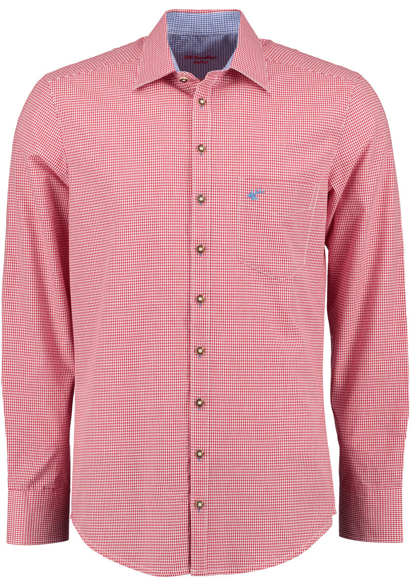OS Trachten Trachtenhemd Slim Fit Wacodu