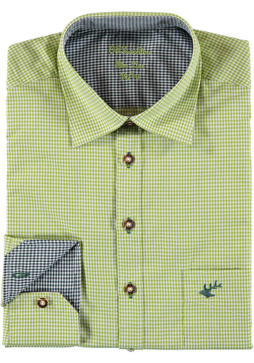 OS Trachten Trachtenhemd Slim Fit Wacodu