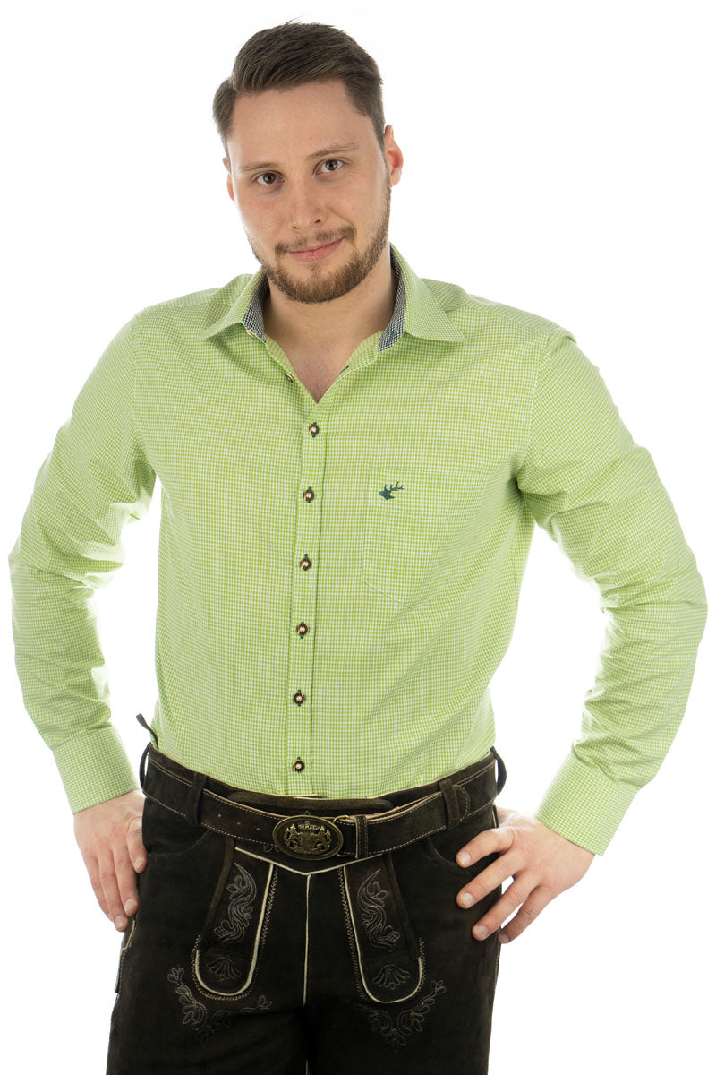 OS Trachten Trachtenhemd Slim Fit Wacodu