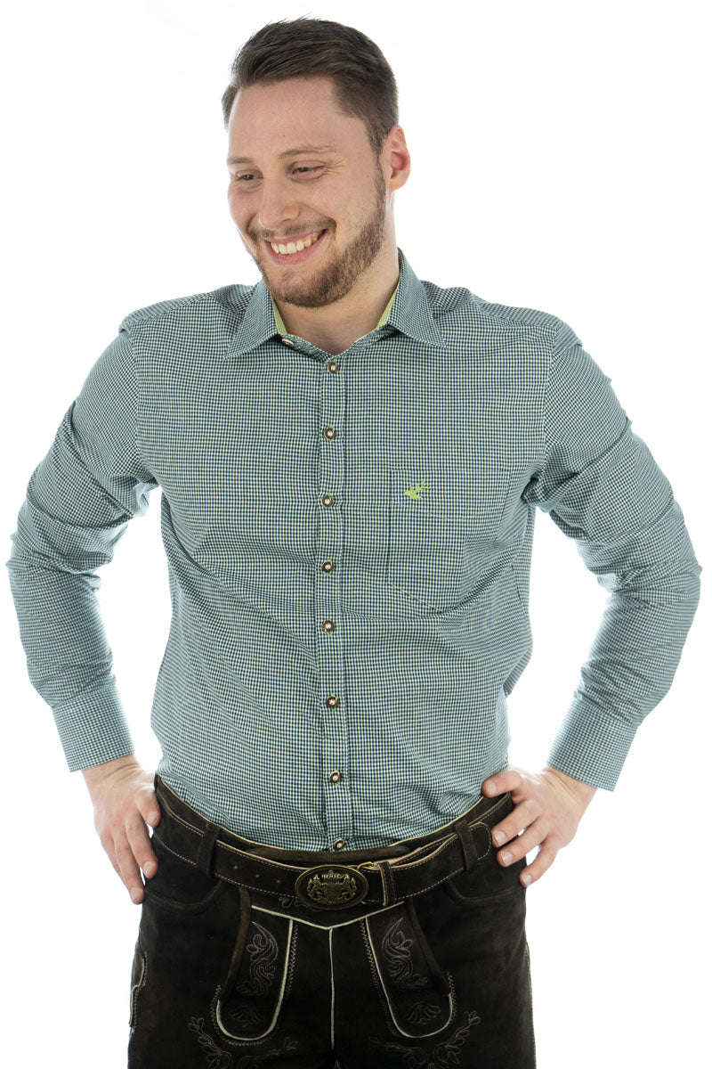 OS Trachten Trachtenhemd Slim Fit Wacodu