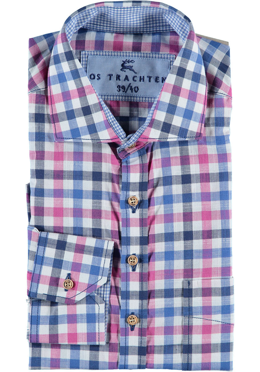 OS Trachten Trachtenhemd Slim Fit Junra