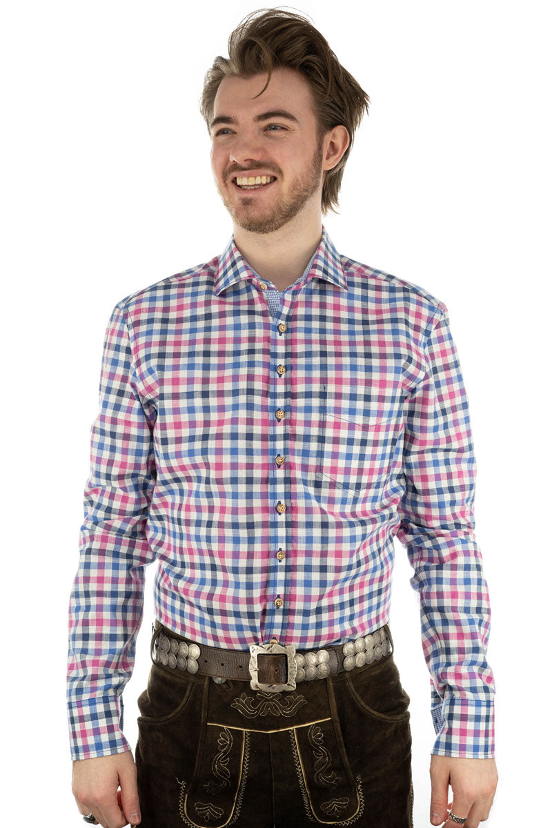 OS Trachten Trachtenhemd Slim Fit Junra