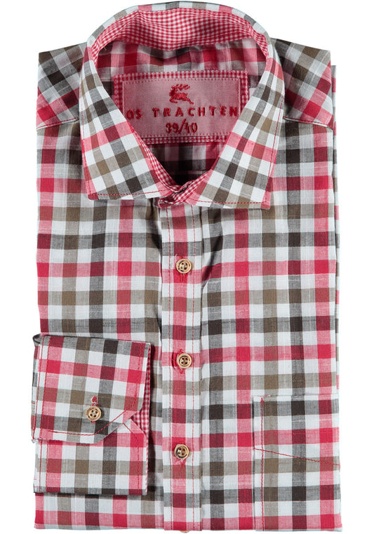 OS Trachten Trachtenhemd Slim Fit Junra