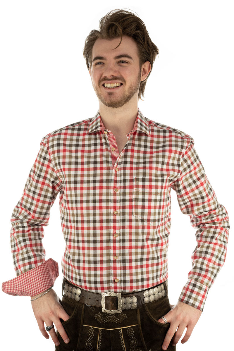 OS Trachten Trachtenhemd Slim Fit Junra