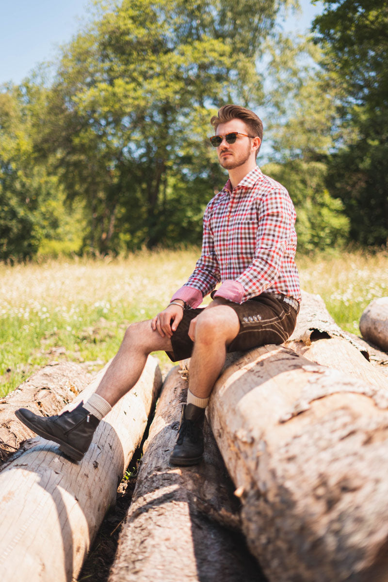 OS Trachten Trachtenhemd Slim Fit Junra