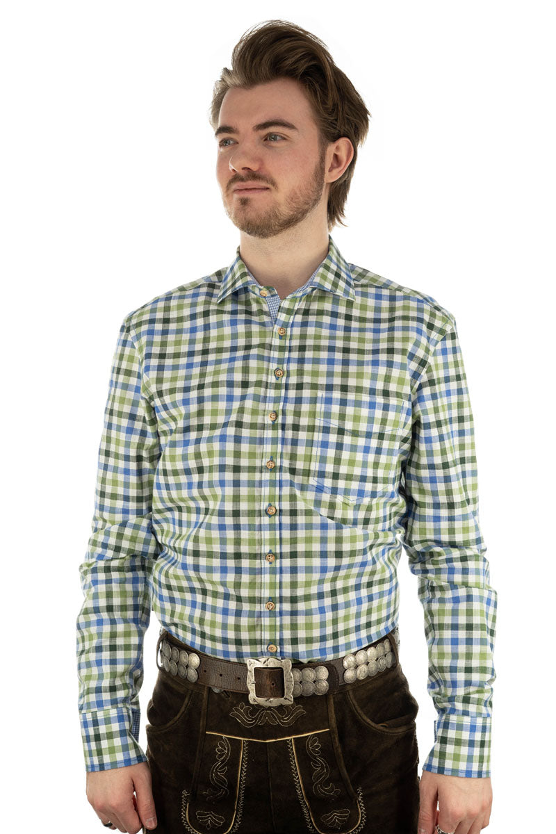 OS Trachten Trachtenhemd Slim Fit Junra