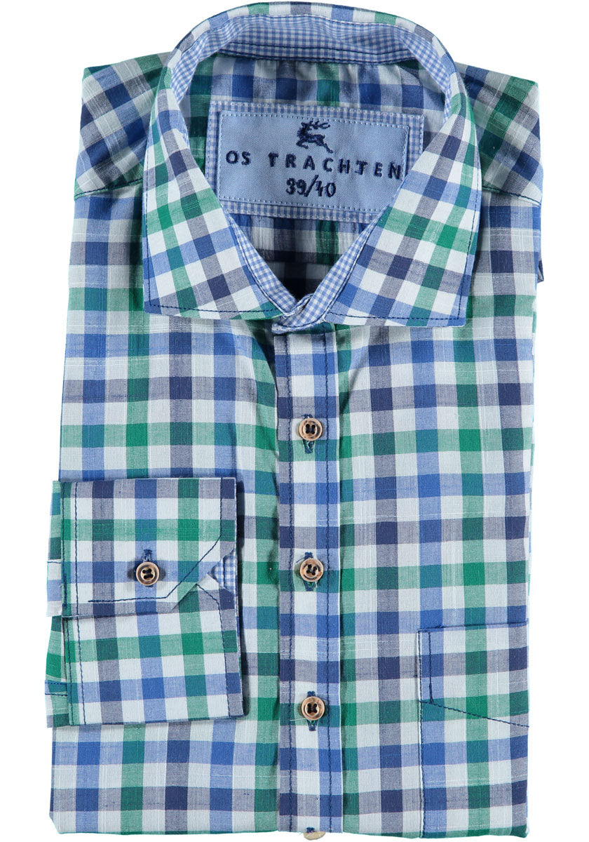 OS Trachten Trachtenhemd Slim Fit Junra