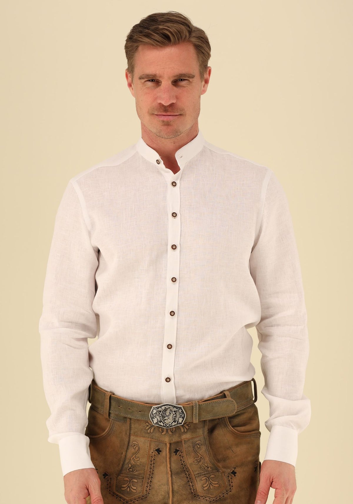 Gipfelstürmer Trachtenhemd 100% Leinen Slim Fit Zezod