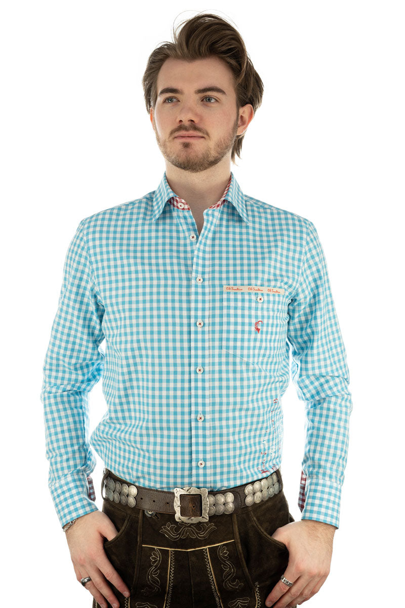 OS Trachten Trachtenhemd Slim Fit Ubegu
