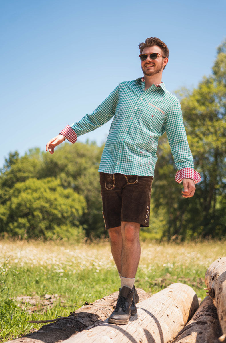 OS Trachten Trachtenhemd Slim Fit Ubegu