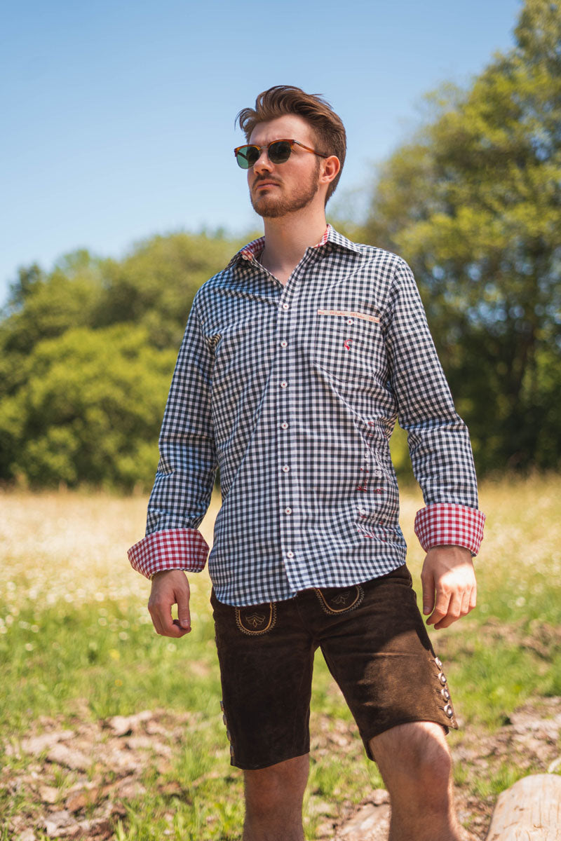 OS Trachten Trachtenhemd Slim Fit Ubegu