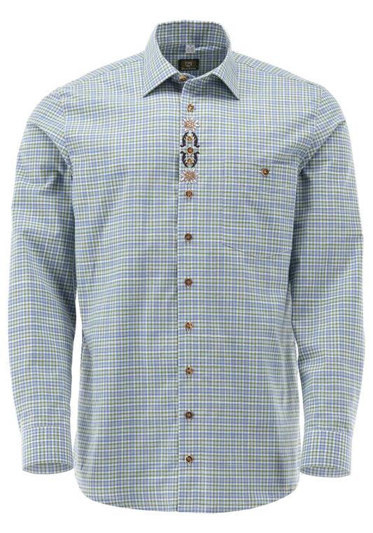 OS Trachten Trachtenhemd Slim Fit Pluwi