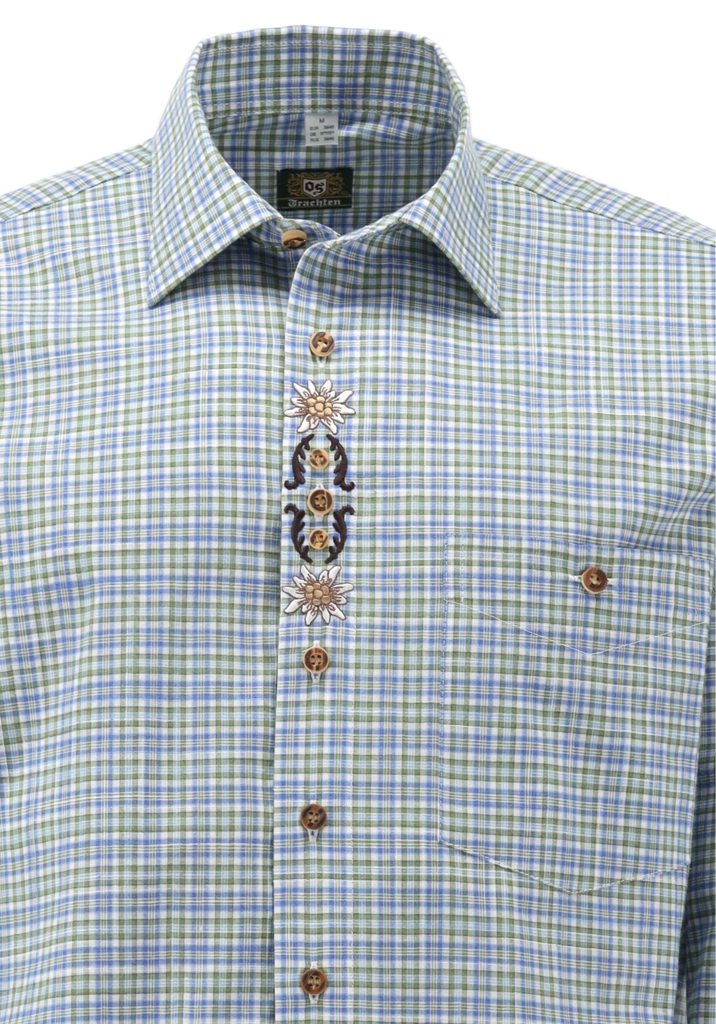 OS Trachten Trachtenhemd Slim Fit Pluwi