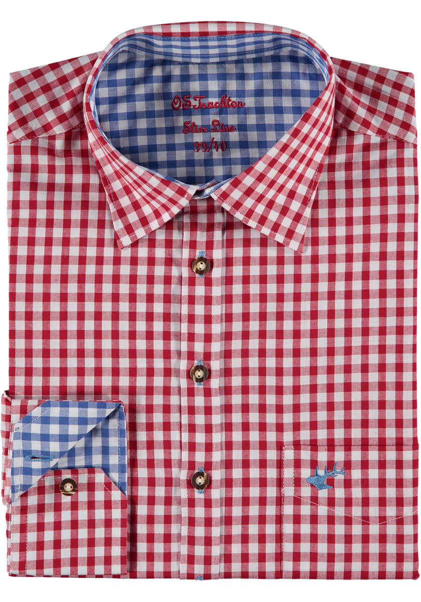 OS Trachten Trachtenhemd Slim Fit Smegy (extra lang)