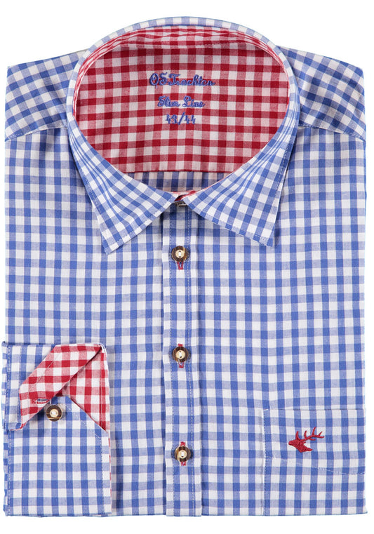 OS Trachten Trachtenhemd Slim Fit Smegy (extra lang)