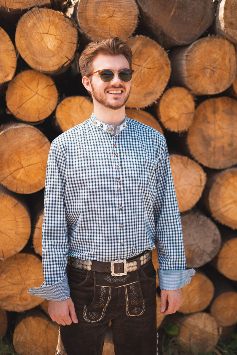 OS Trachten Trachtenhemd Slim Fit Prabu
