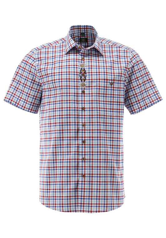 OS Trachten Kurzarmhemd Slim Fit Kolie