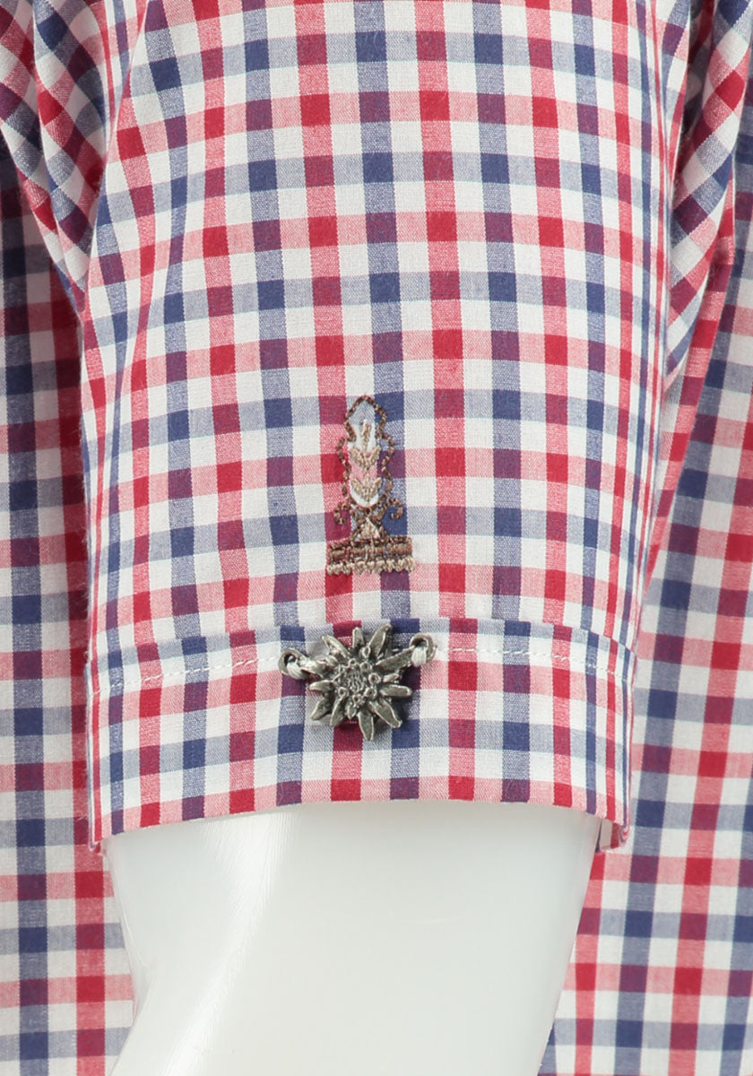 OS Trachten Trachtenhemd Slim Fit Bleri