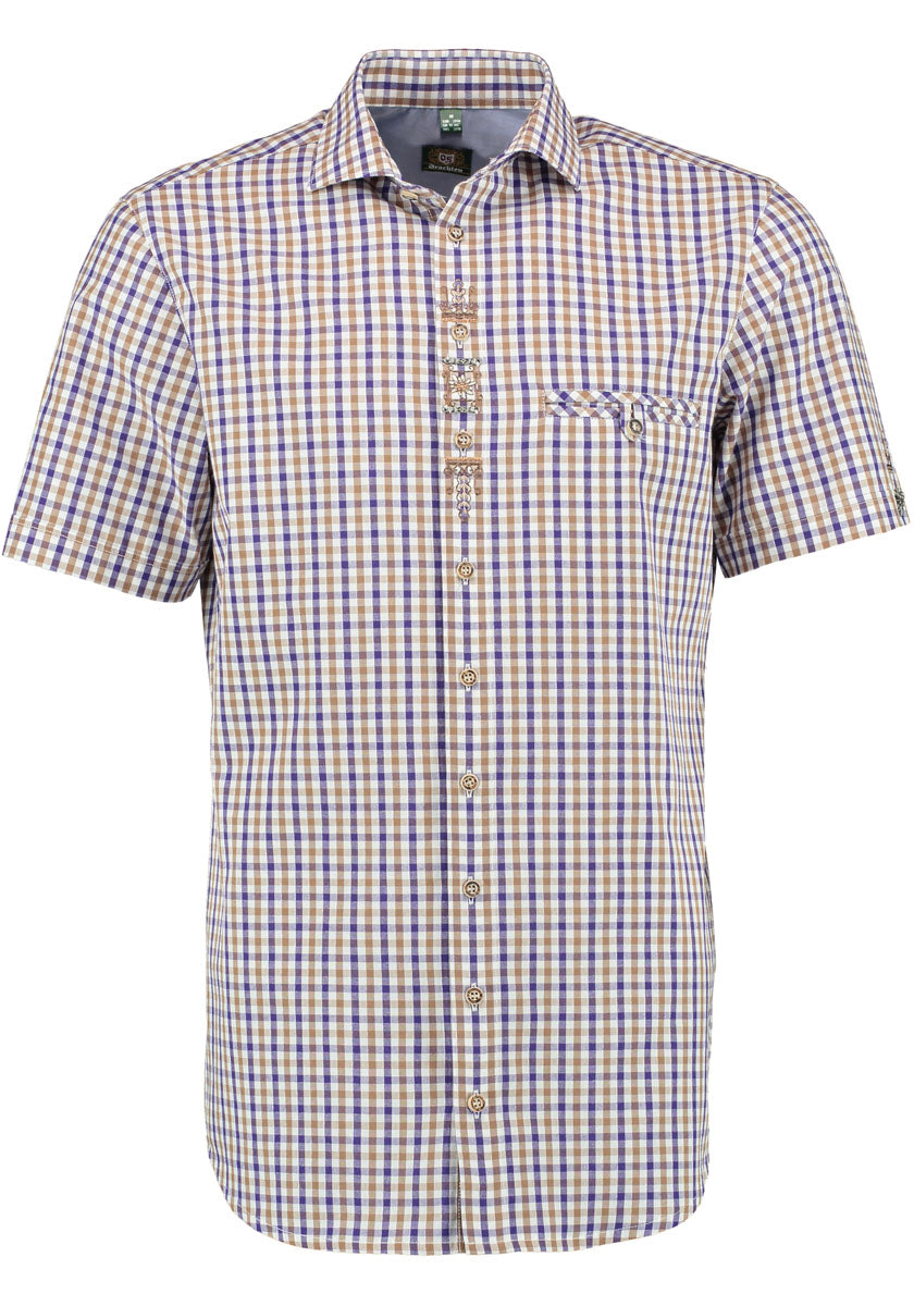OS Trachten Trachtenhemd Slim Fit Bleri