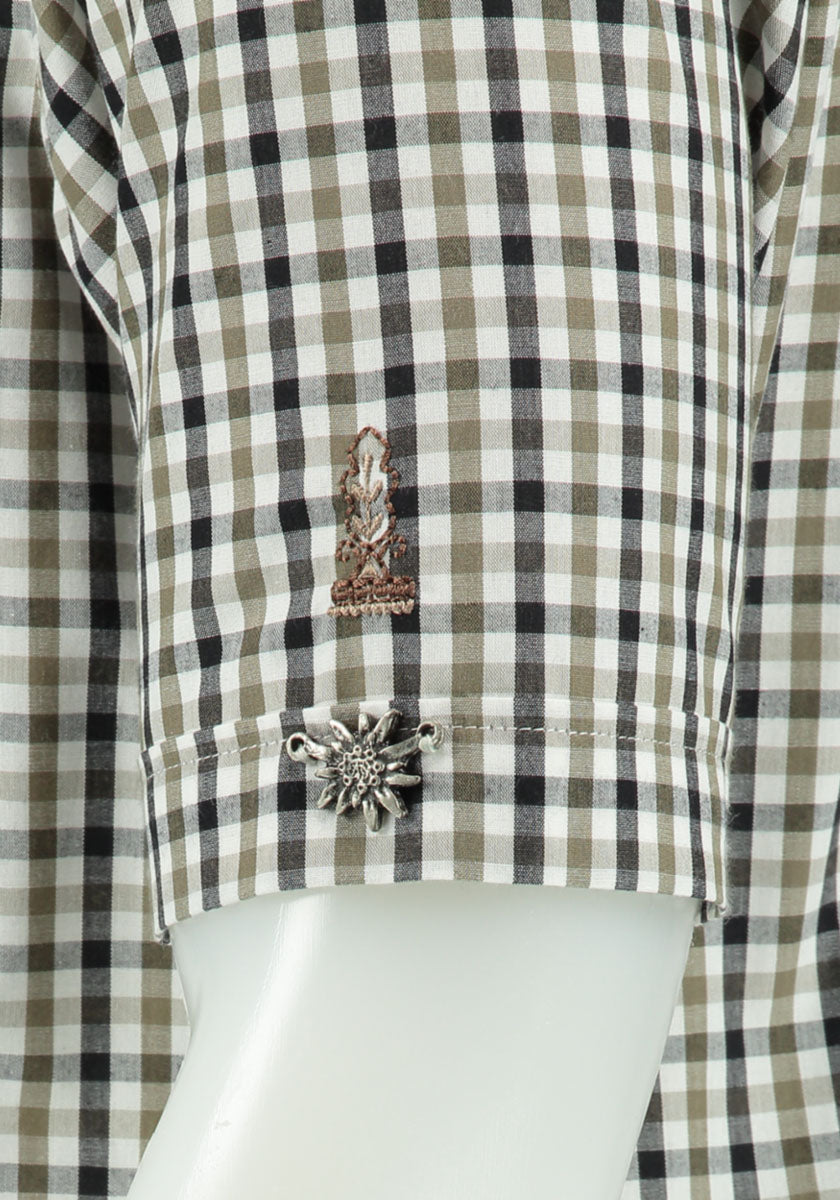 OS Trachten Trachtenhemd Slim Fit Bleri