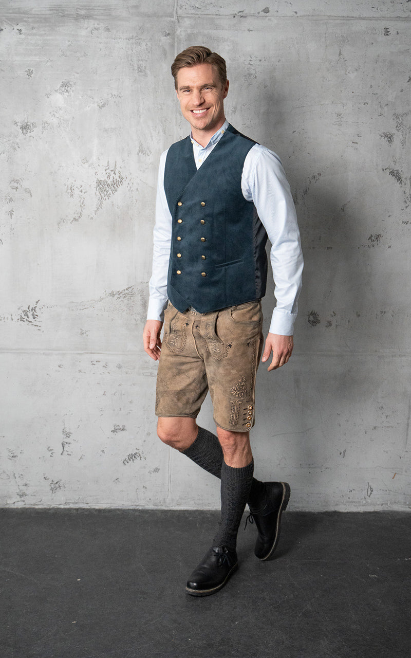 Gipfelstürmer Trachtenweste doppelreihig Slim Fit Kugoa