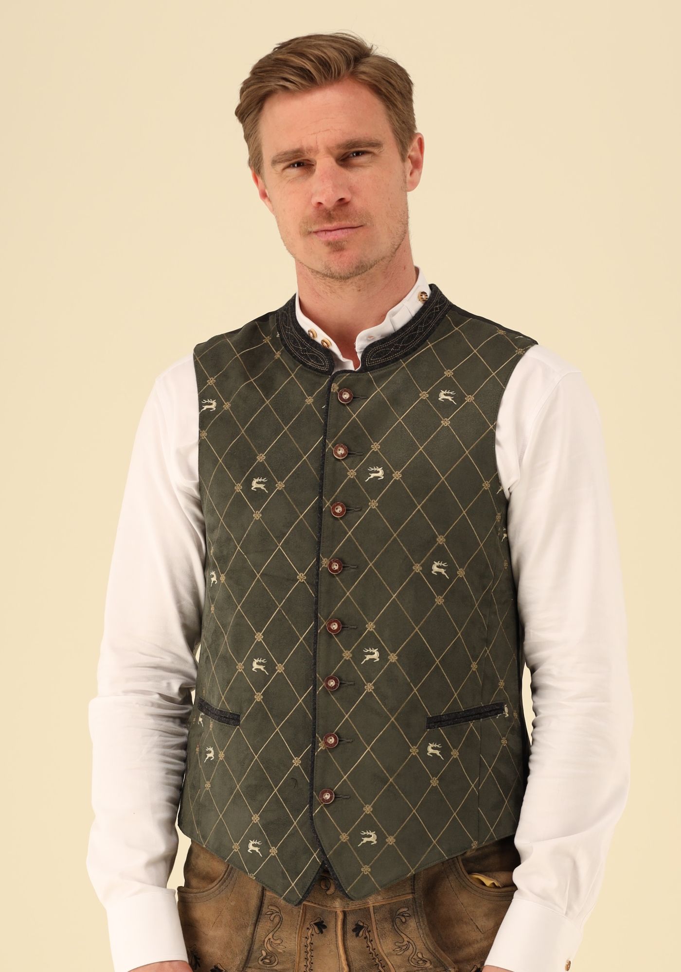 OS Trachten Trachtenweste Slim Fit Skoso