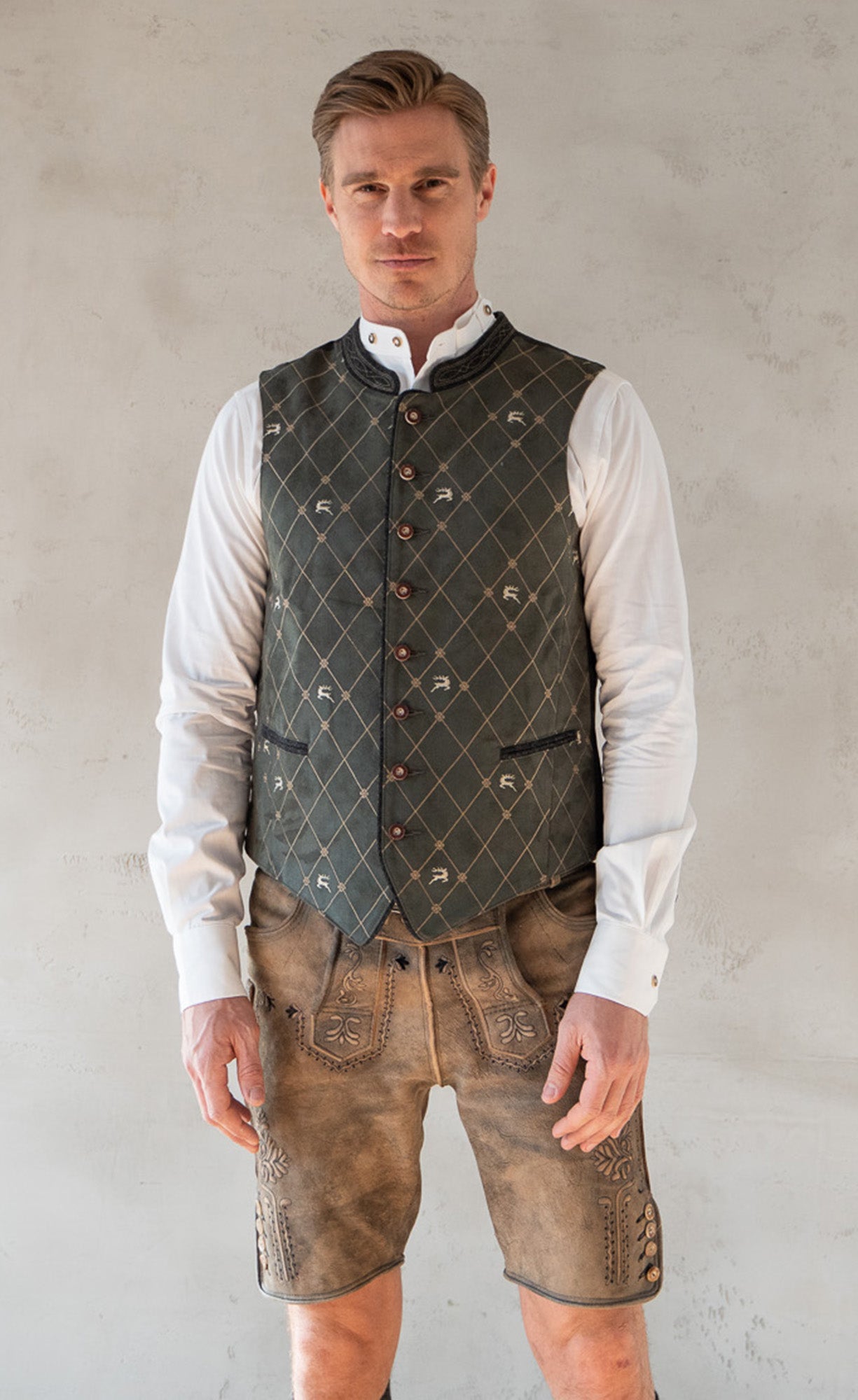 OS Trachten Trachtenweste Slim Fit Skoso