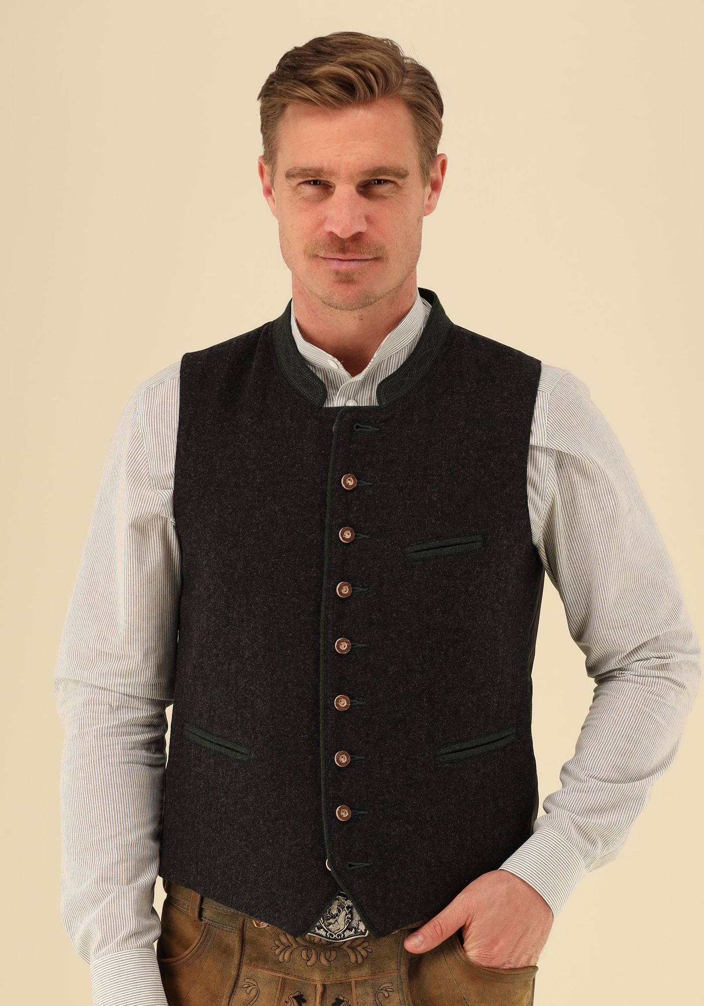OS Trachten Trachtenweste Slim Fit Thoyad