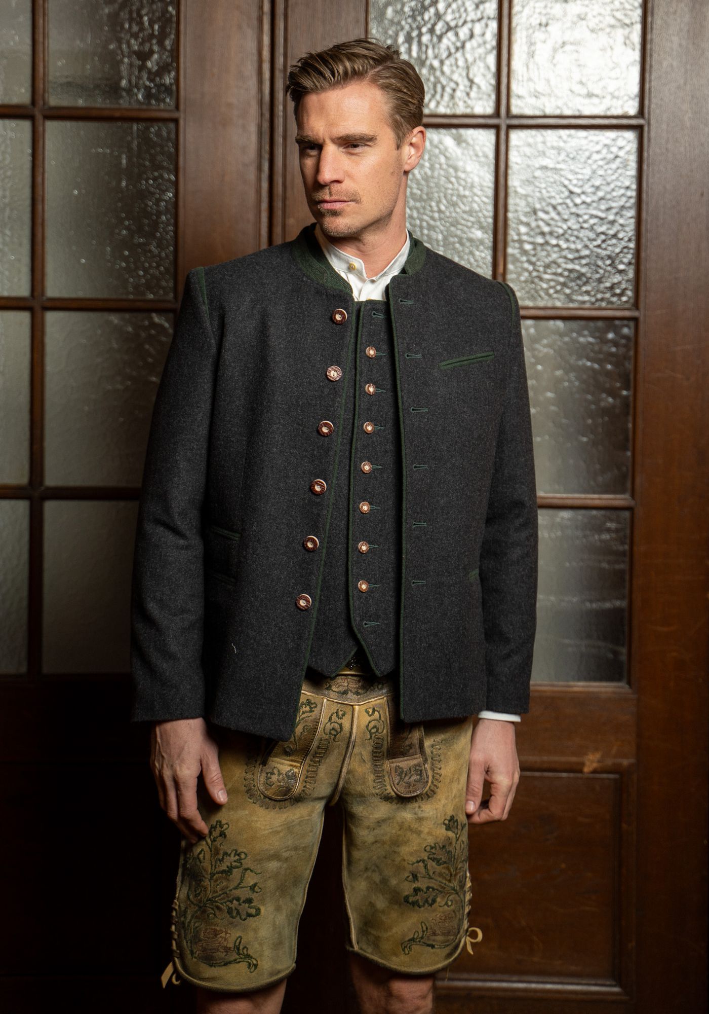 OS Trachten Trachtenweste Slim Fit Thoyad