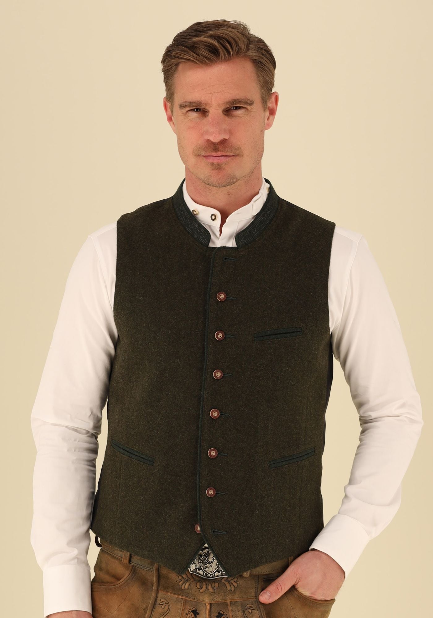 OS Trachten Trachtenweste Slim Fit Thoyad