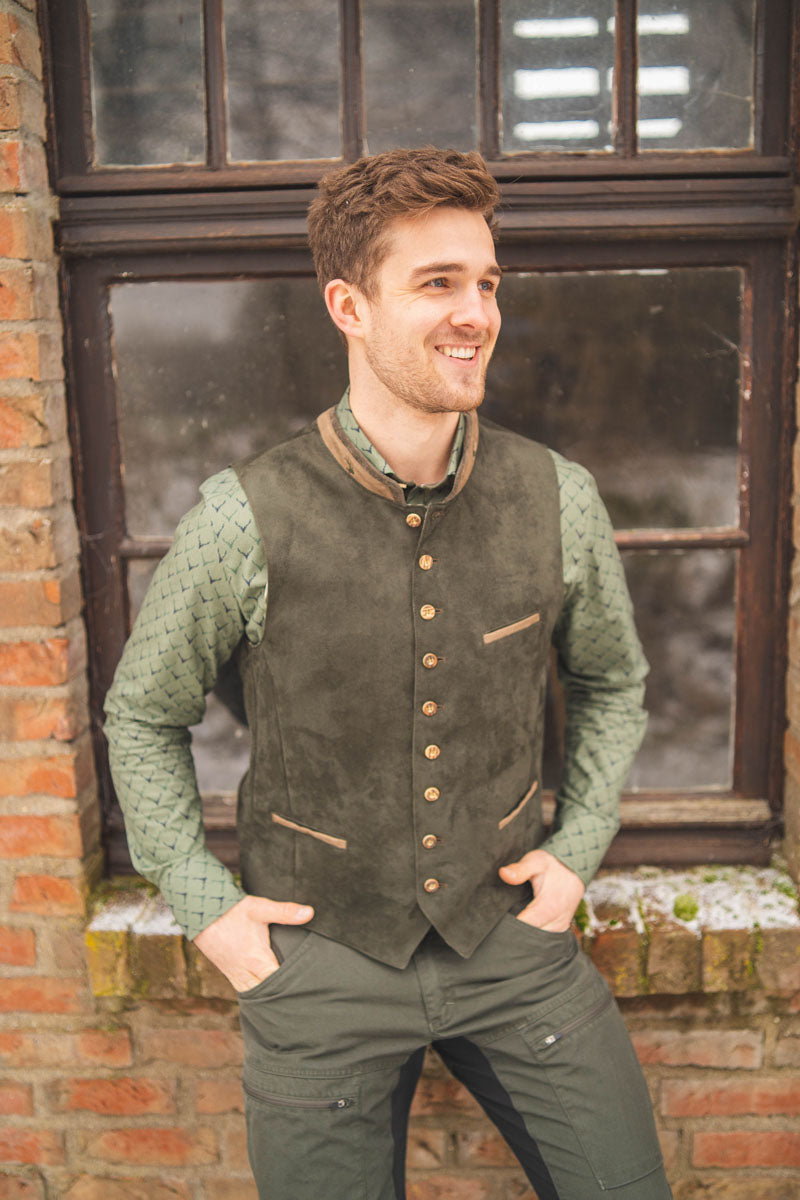 OS Trachten Trachtenweste Slim Fit Glayon