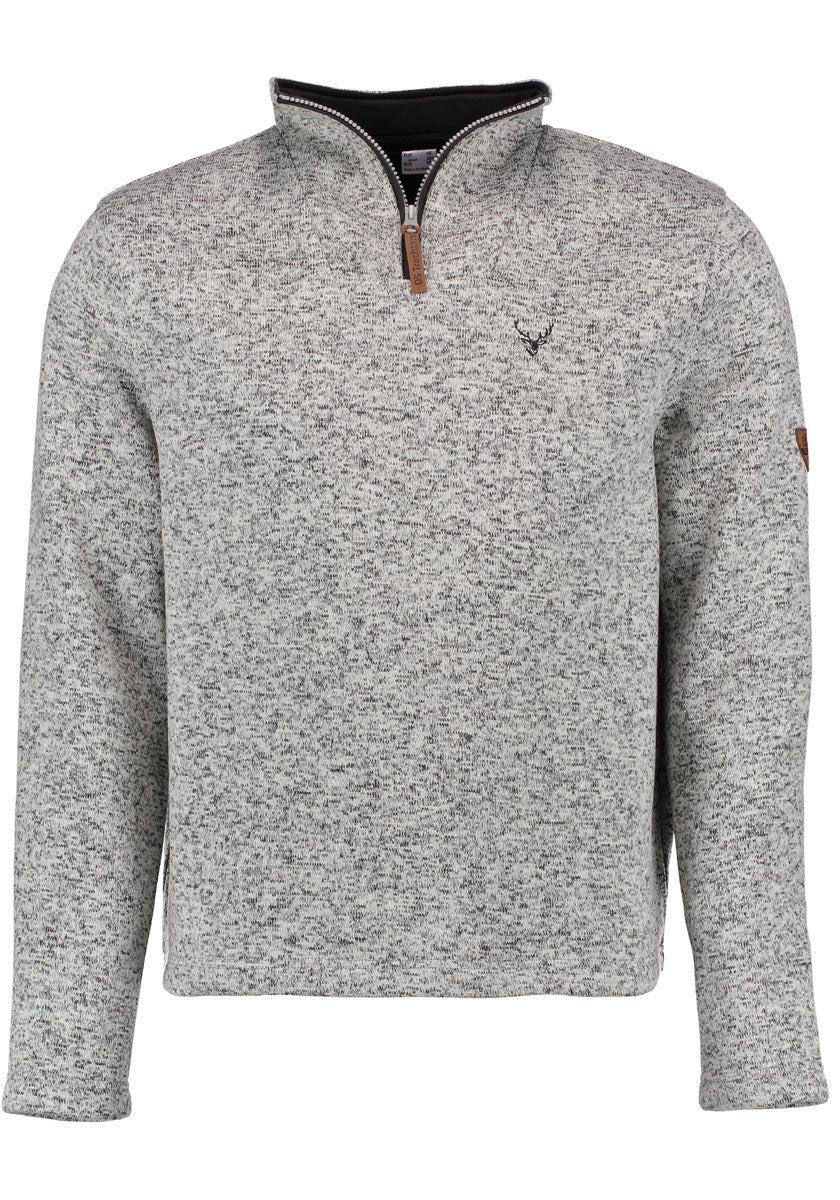 Orbis Herren Fleecepullover Strickfleece Freizeitpullover Troyer hochgeschlossen Wukom