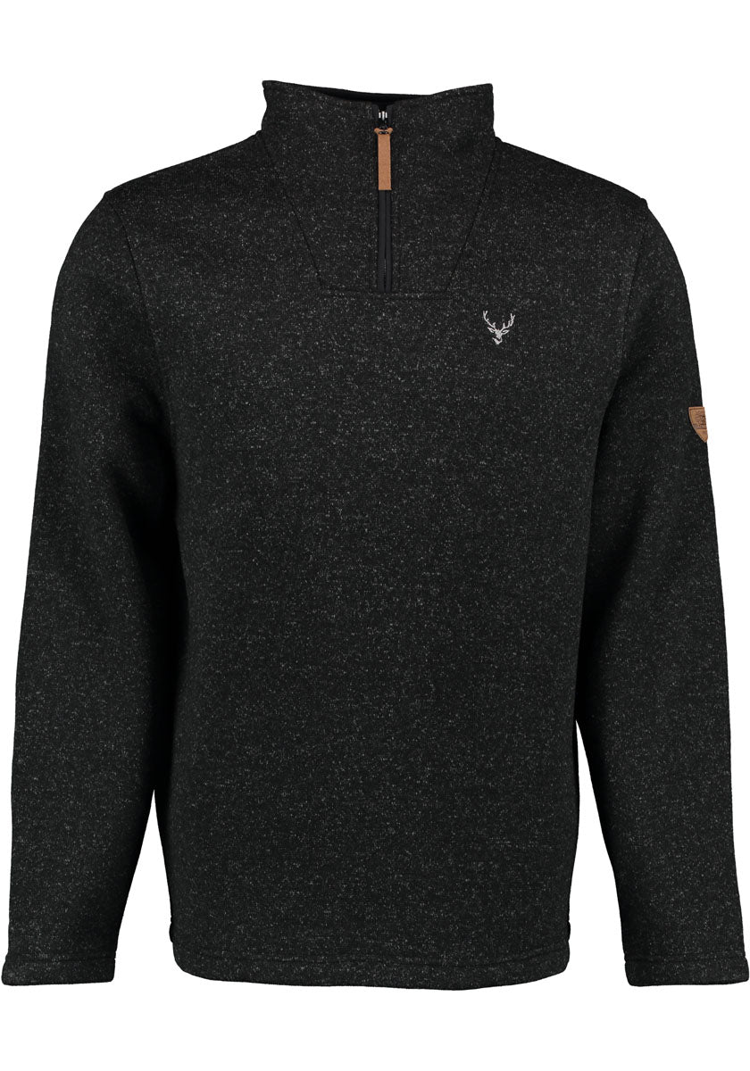 Orbis Herren Fleecepullover Strickfleece Freizeitpullover Troyer hochgeschlossen Wukom