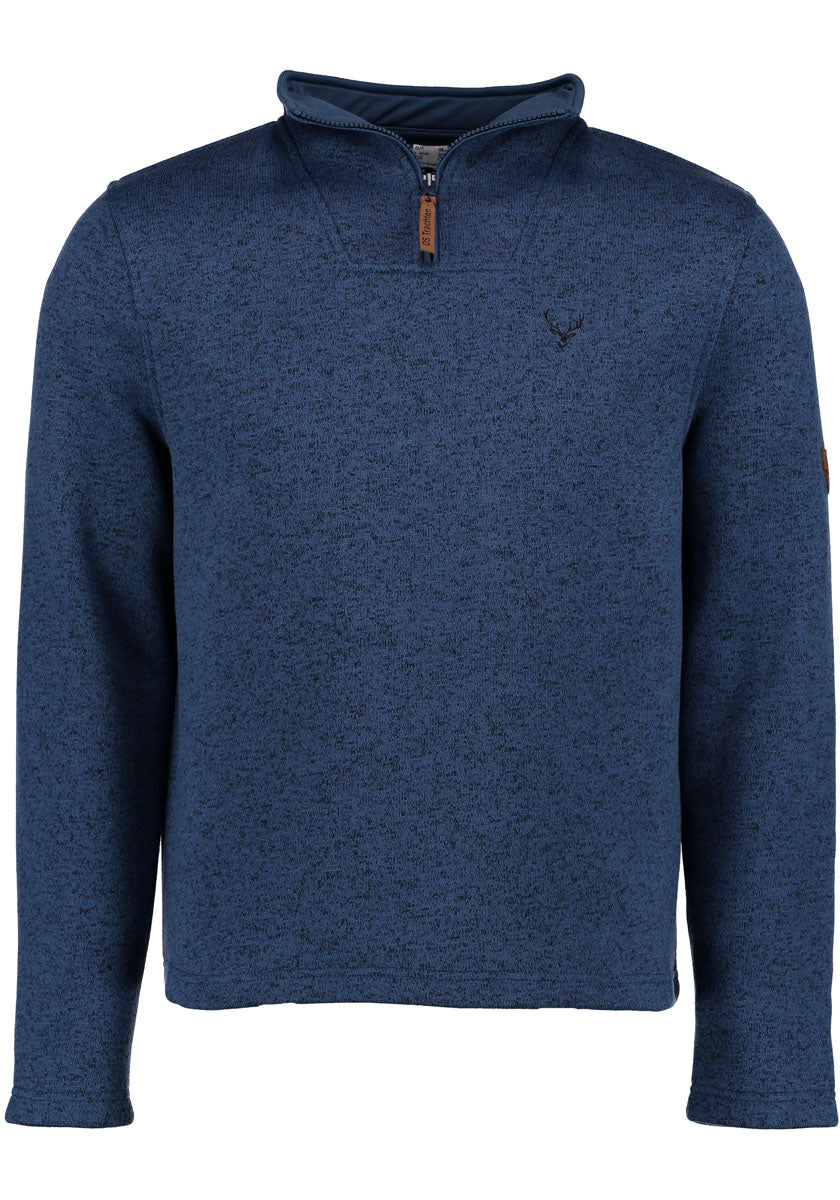 Orbis Herren Fleecepullover Strickfleece Freizeitpullover Troyer hochgeschlossen Wukom
