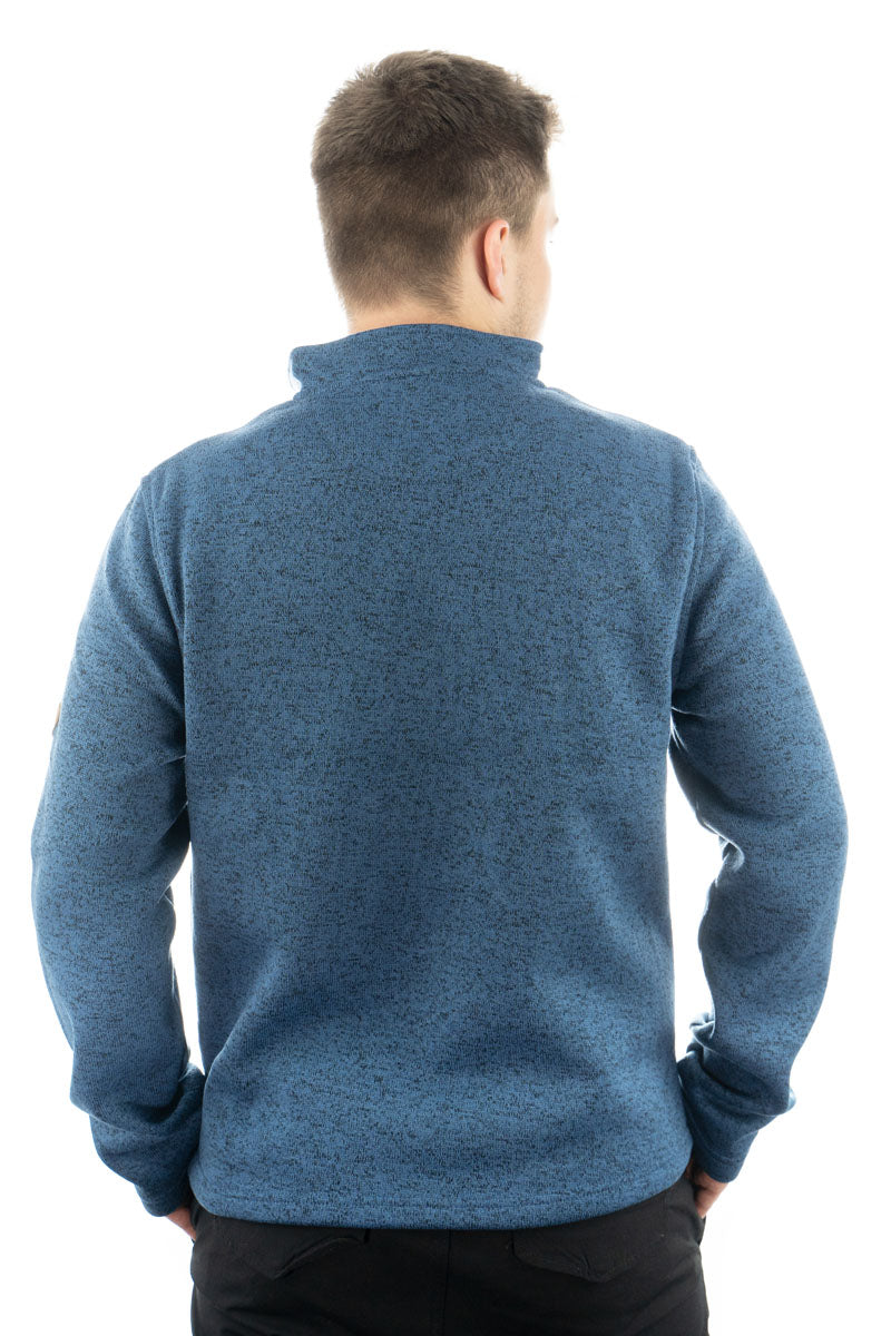 Orbis Herren Fleecepullover Strickfleece Freizeitpullover Troyer hochgeschlossen Wukom