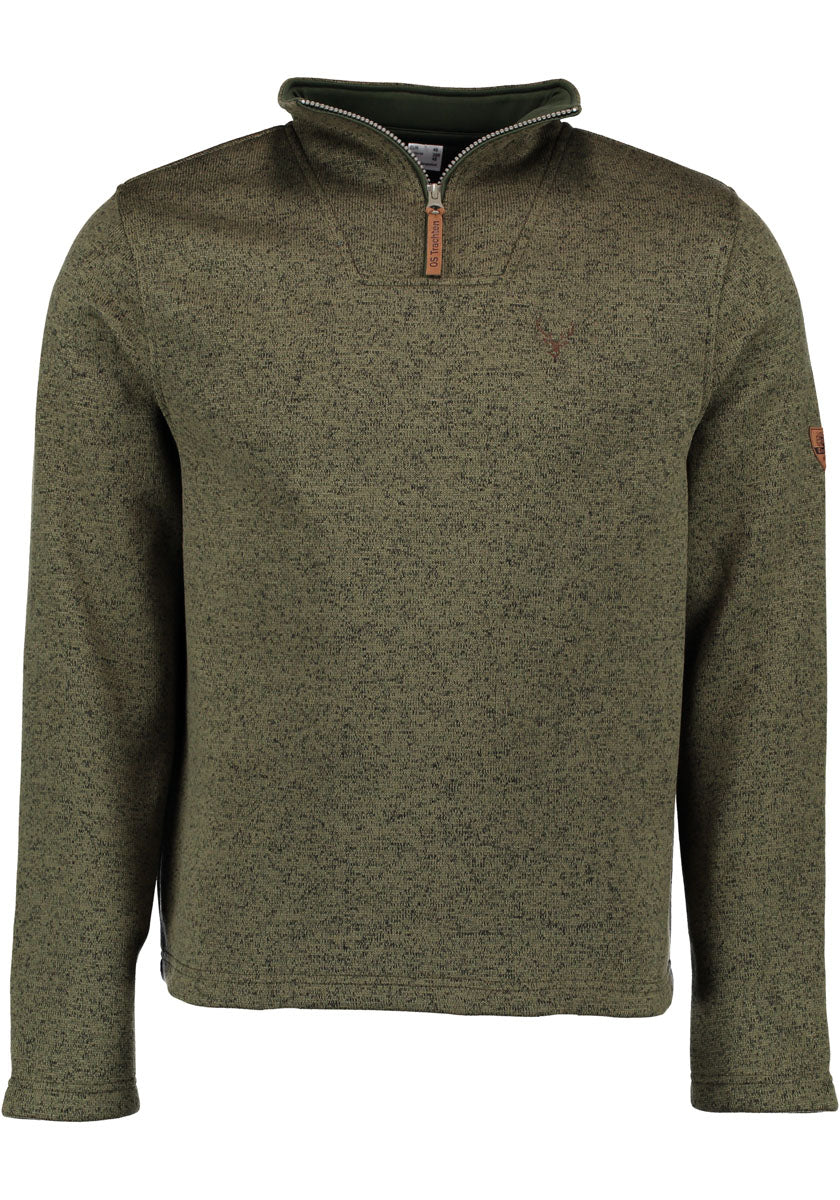 Orbis Herren Fleecepullover Strickfleece Freizeitpullover Troyer hochgeschlossen Wukom