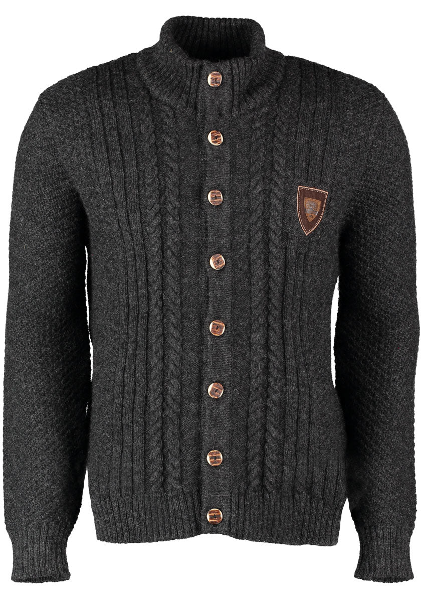 OS Trachten Strickjacke mit Rundhalsausschnitt Fenari