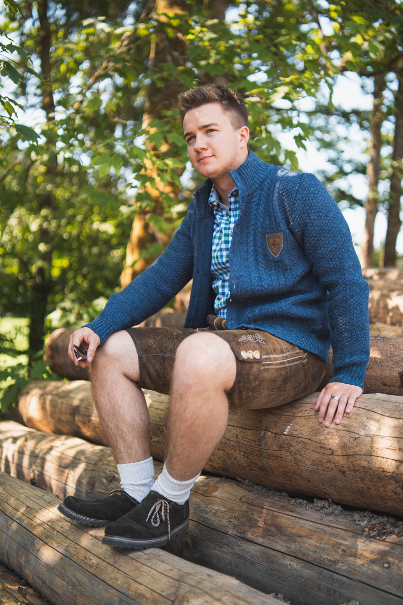 OS Trachten Strickjacke mit Rundhalsausschnitt Fenari