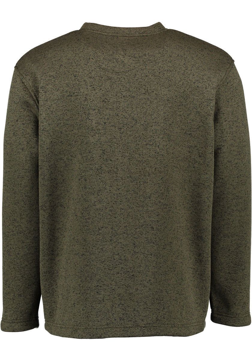 OS Trachten Herren Strickfleece-Pullover Sweatshirt Fleecepullover mit Rundhalsausschnitt Mysqafe