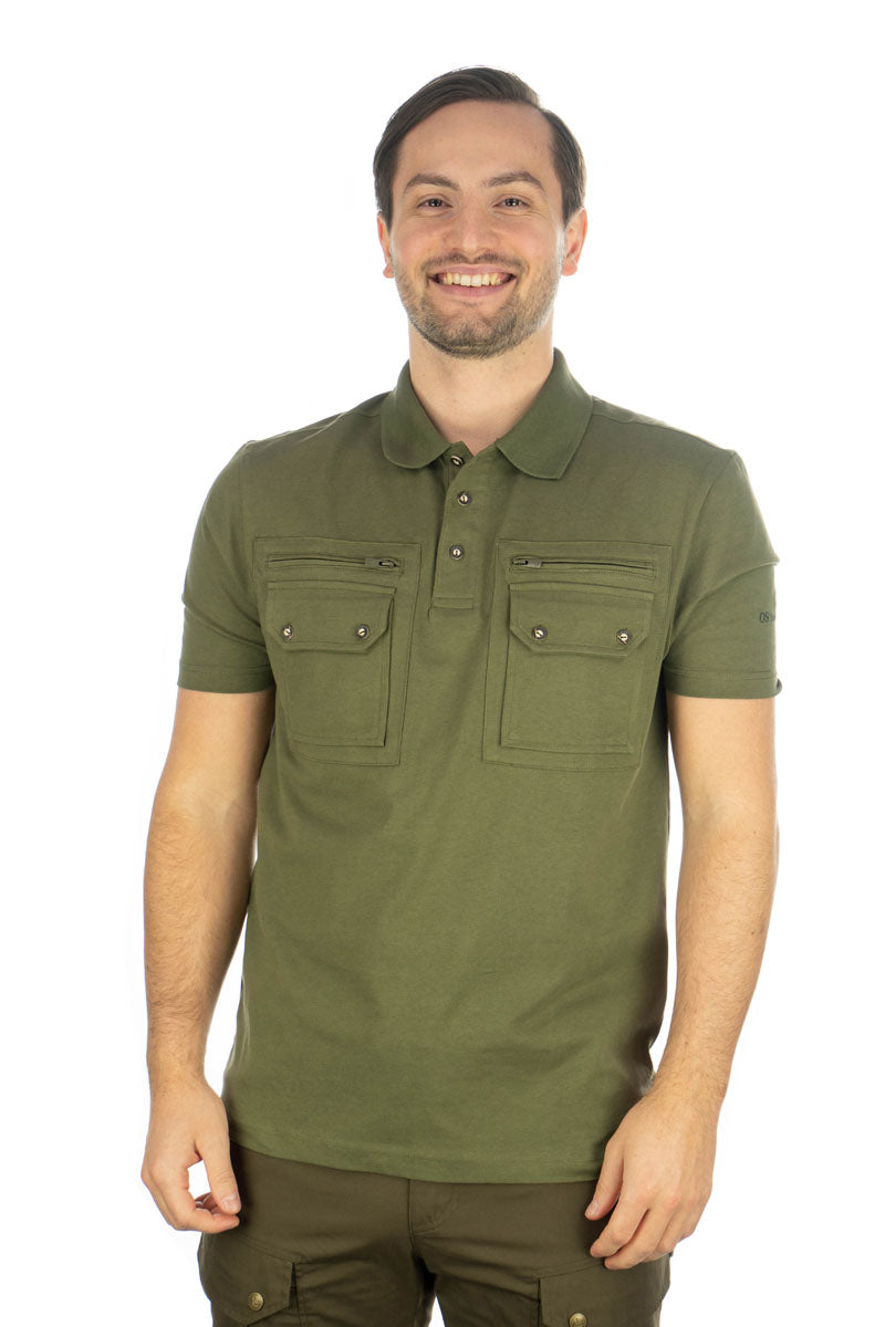 OS Trachten Herren Poloshirt Kurzarm Jagdshirt mit Polokragen Fuzao