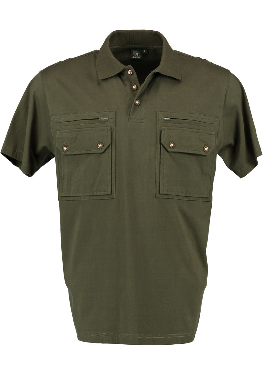 OS Trachten Herren Poloshirt Kurzarm Jagdshirt mit Polokragen Fuzao