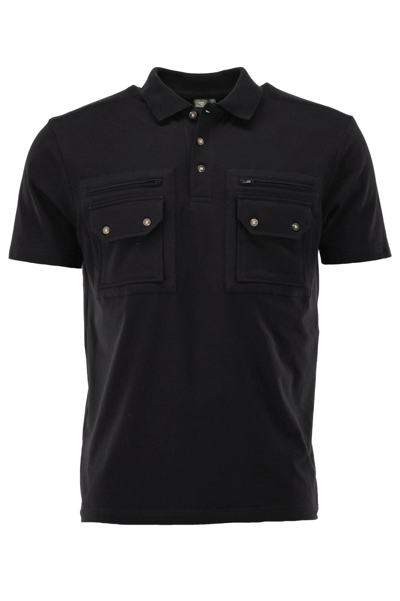 OS Trachten Herren Poloshirt Kurzarm Jagdshirt mit Polokragen Fuzao