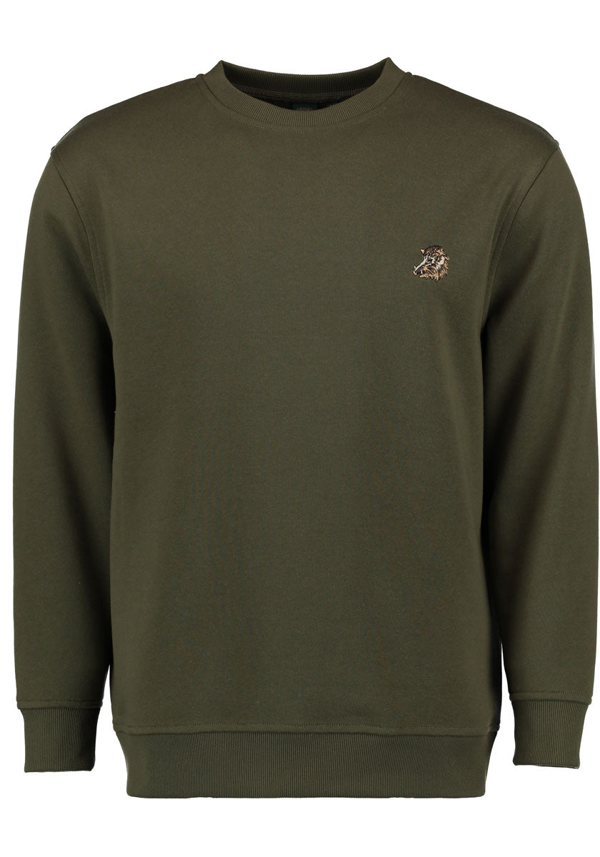 OS Trachten Herren Sweatshirt Pullover Jagdsweatshirt mit Rundhalsausschnitt Memvu