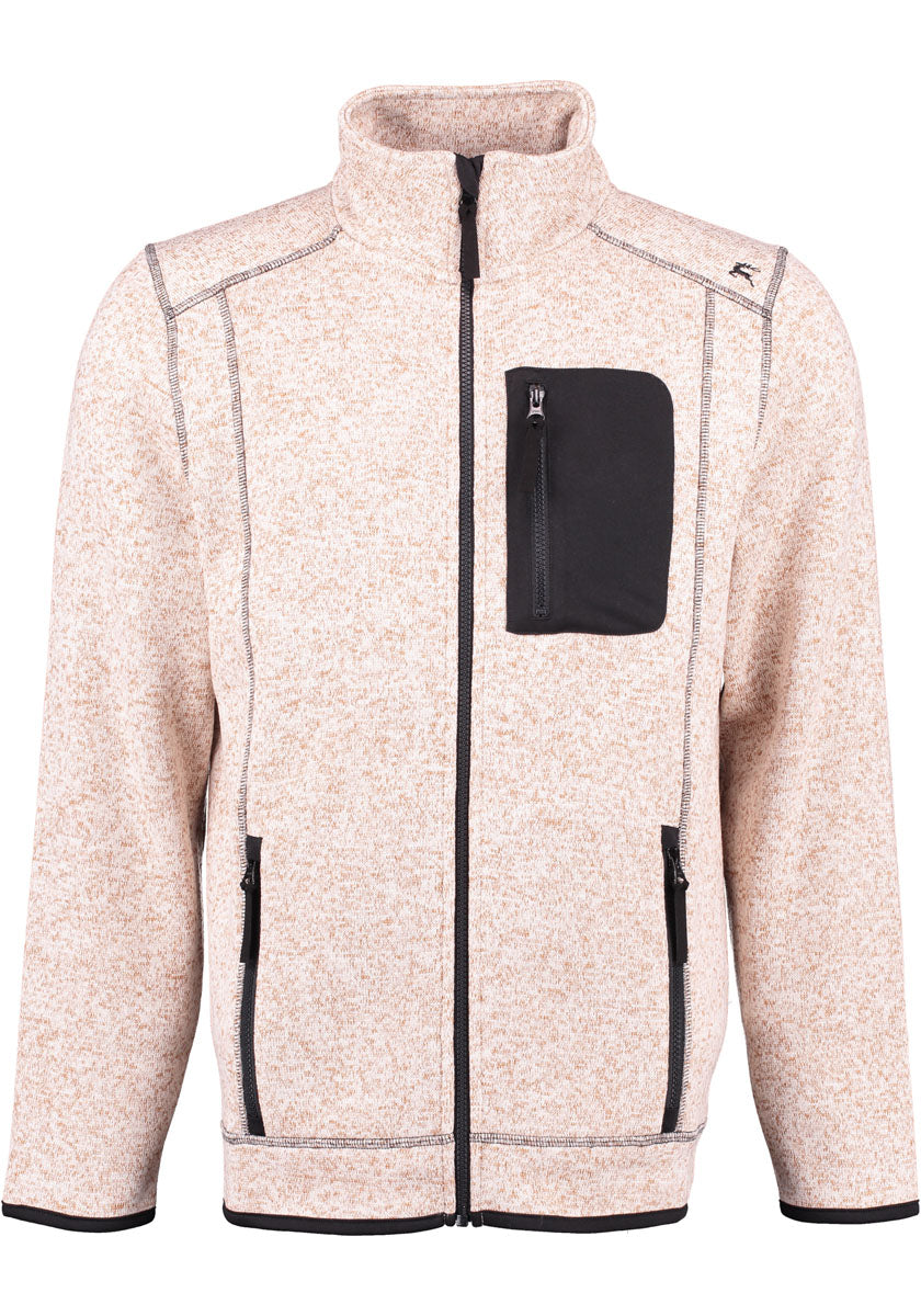 OS Trachten Orbis Herren Fleecejacke Strickfleecejacke Freizeitjacke mit Stehkragen hochgeschlossen Nucku